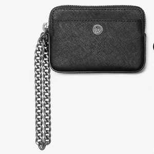 NWT Medium Saffiano Leather Chain Card Case